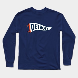 Detroit Pennant - Navy 2 Long Sleeve T-Shirt